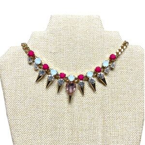 Cara New York Fashion Necklace, NIP, bright golden thick chain, & pink white 20”